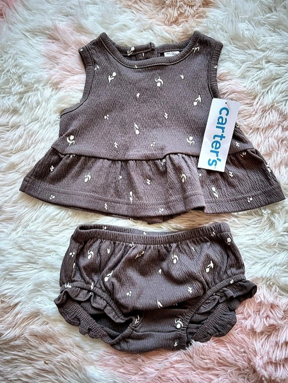 Carter's Baby Girl 3-Piece Floral Top & Short Set 3M